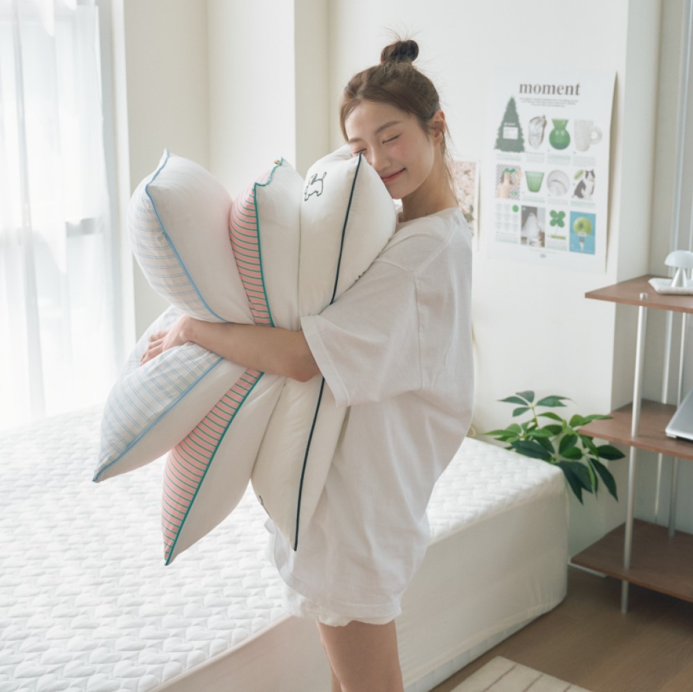 히말라야 여름 쿨링 냉감 베개커버 스트라이프 지퍼형 50x70cm