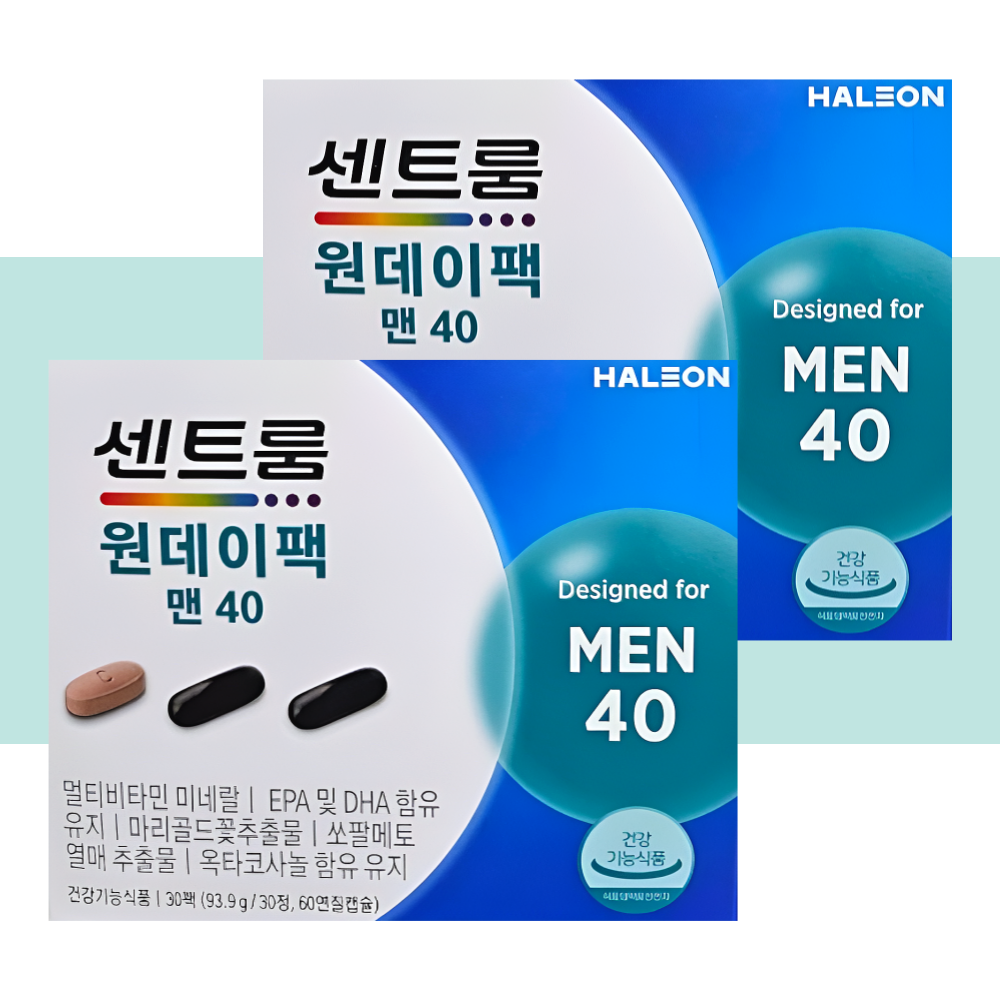 센트룸 원데이팩 맨40 올인원영양제 30정X2박스