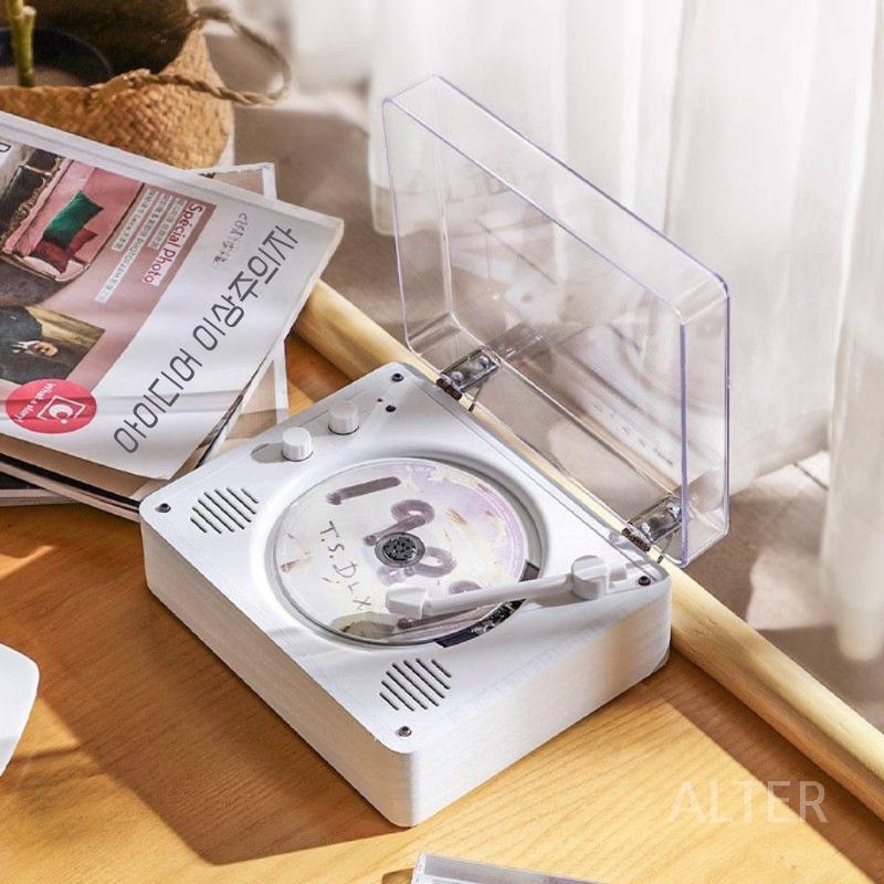 CD 플레이어 시디 턴테이블 블루투스 브라운 컬러 - 상세 이미지 4