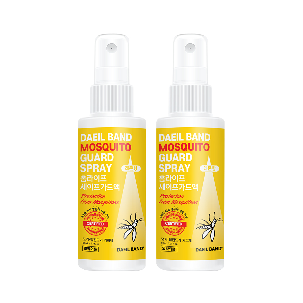 [대일밴드] 대일밴드 세이프가드 휴대용 모기기피제 쿨링 스프레이 레몬향 80ml 2개 - 상품 이미지