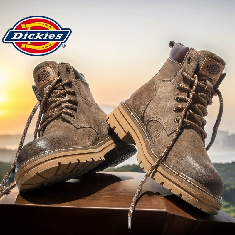 Dickies 남성용 여름 진짜 가죽 방한 작업용 남자 패딩 남성 신발 방한부츠 메리노 베이지 - 상품 이미지