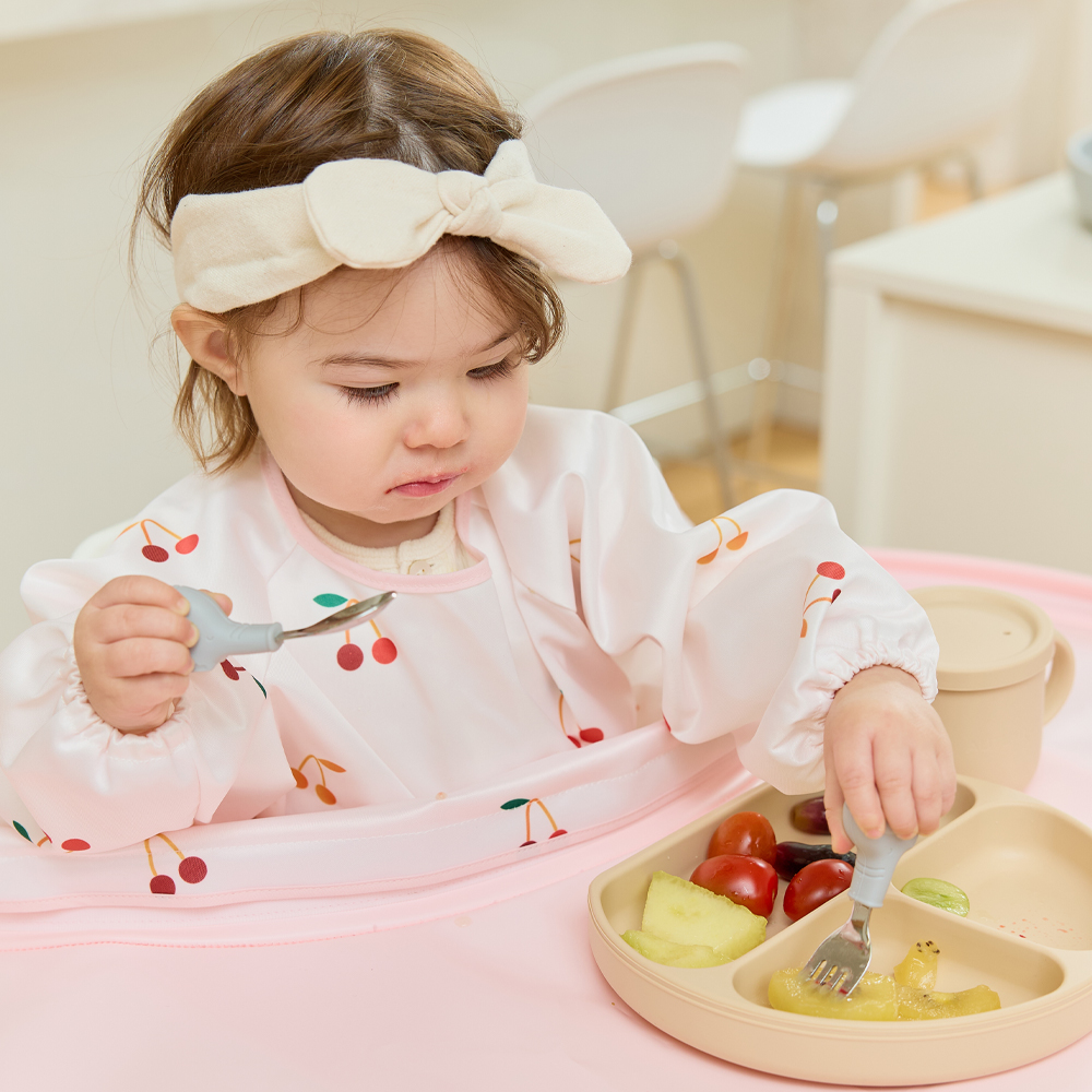 더마더 자기주도이유식 매트 아기 턱받이 트레이키트