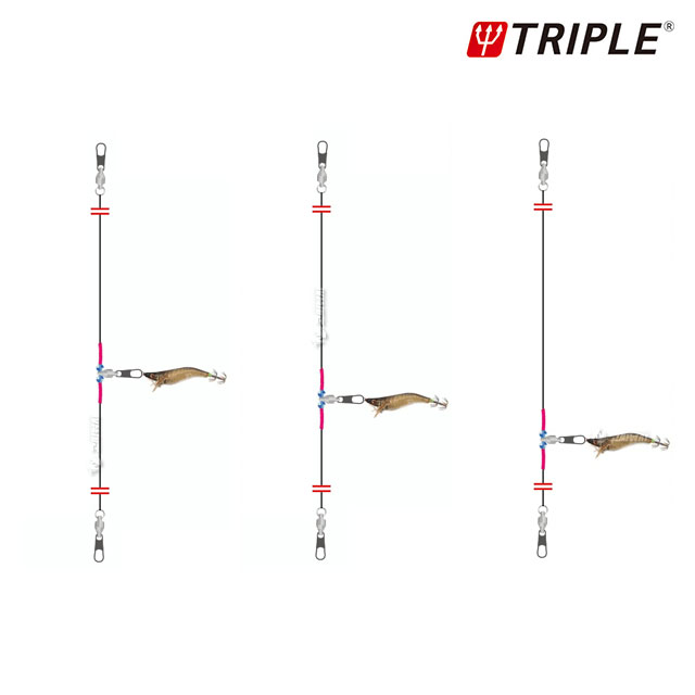 트리플 티타늄 오모리그 한치 갑오징어 채비 원터치 단차조절 오모리채비 100cm - 상세 이미지 2