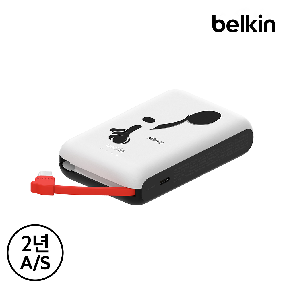 벨킨 디즈니 C타입 케이블 일체형 20W 10000mAh 보조배터리 아트미키(BPB021qcBW-DY) - 상세 이미지 5