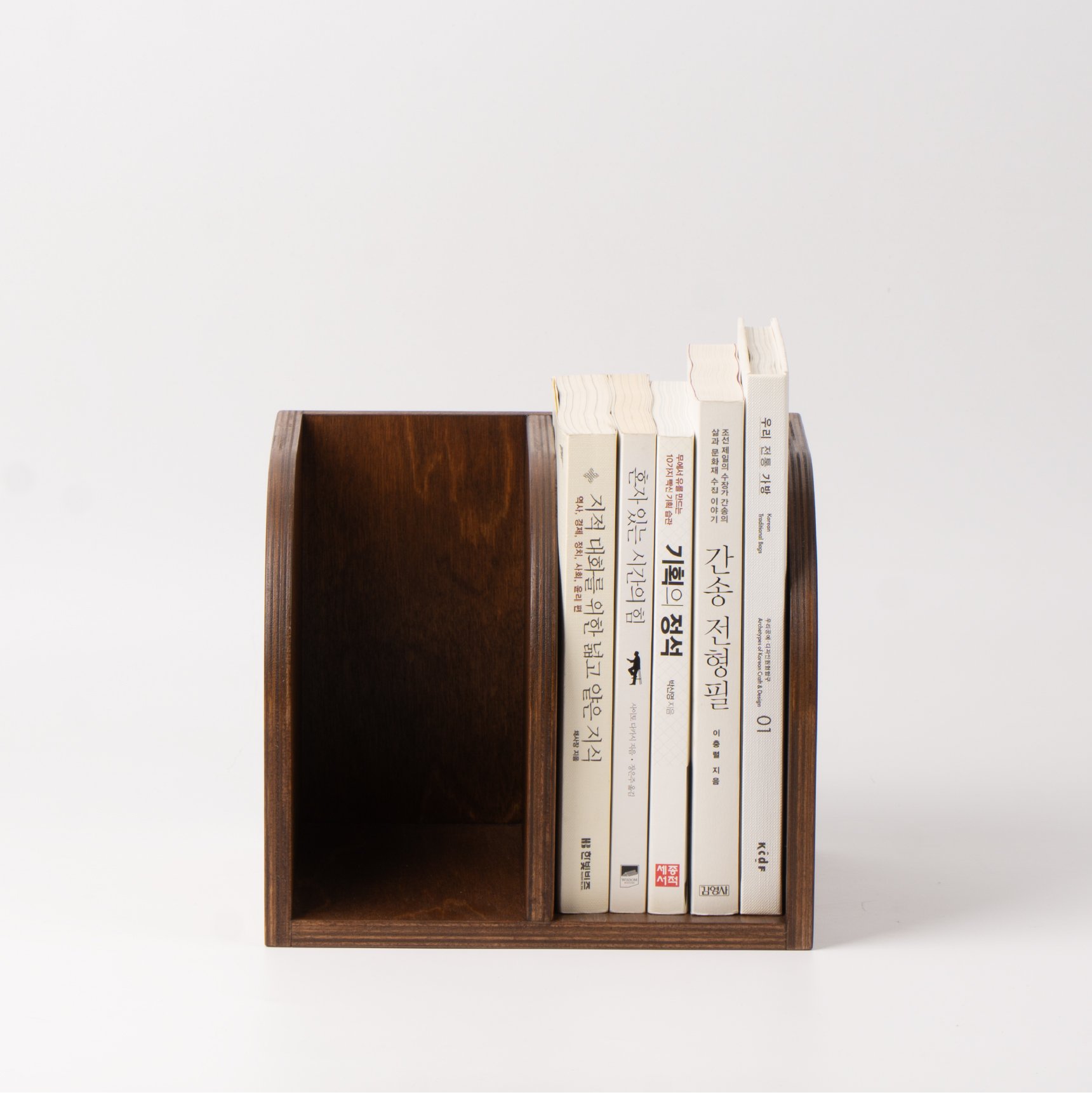 느루 단정 책꽂이 1칸 2칸 우드 책상위 책장 미니 책꽂이