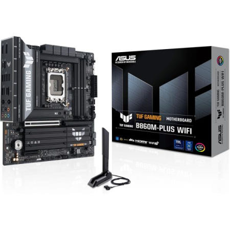 ASUS [해외]ASUS TUF 게이밍 B860M-PLUS WiFi B860 LGA 1851 mATX 마더보드, 인텔® 코어™ 울트라 시리즈 2 레디, AI PC, 12+1+2+1 80A