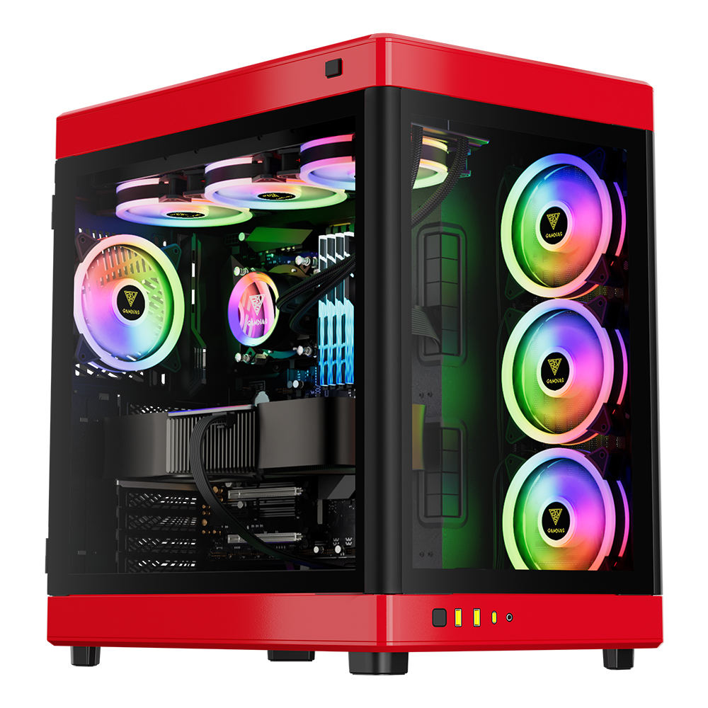 겜디아스 GAMDIAS NESO P1 빅타워 PC 케이스 블랙 레드