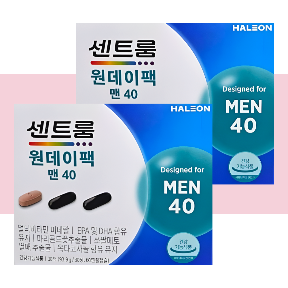 센트룸 원데이팩 맨40 쏘팔메토 옥타코사놀 30정X2개