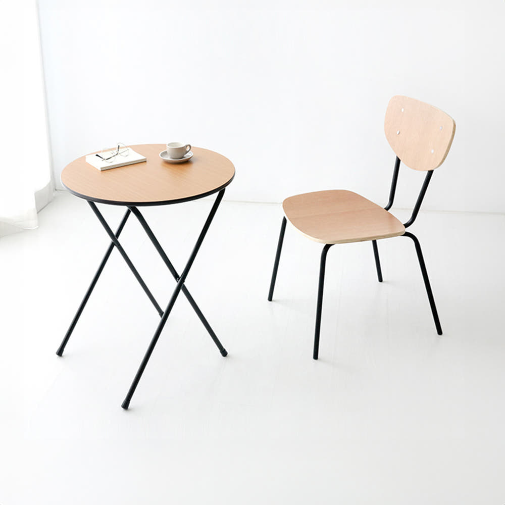 HOMATO 접이식테이블 라운드 D60 래치드블랙 4057.1573