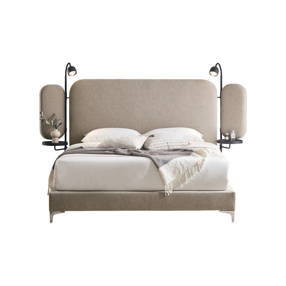 쉐우드가구 클루아 평상형 LED 패브릭 호텔식 침대프레임 SS(슈퍼싱글), 애쉬브라운