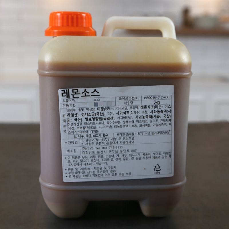 상경식품 새콤달콤 레몬소스 5KG 탕수육 돈까스 파닭 - 메인 이미지