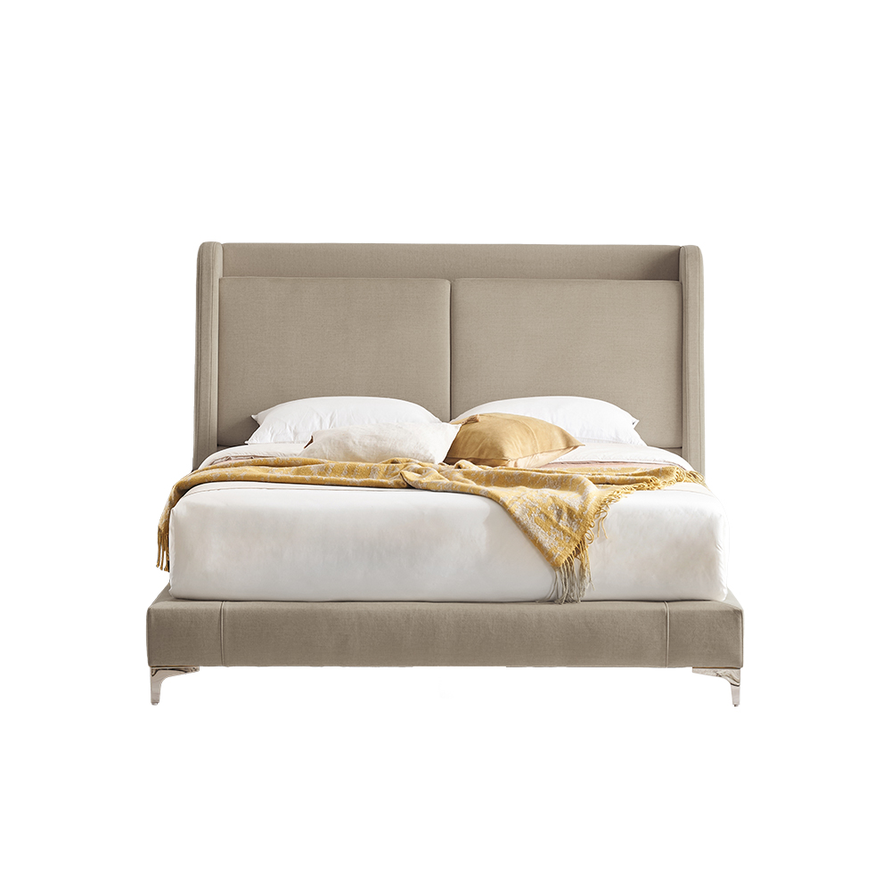 쉐우드가구 루아벨 평상형 LED 패브릭 호텔식 침대프레임 LK(라지킹), 크림01