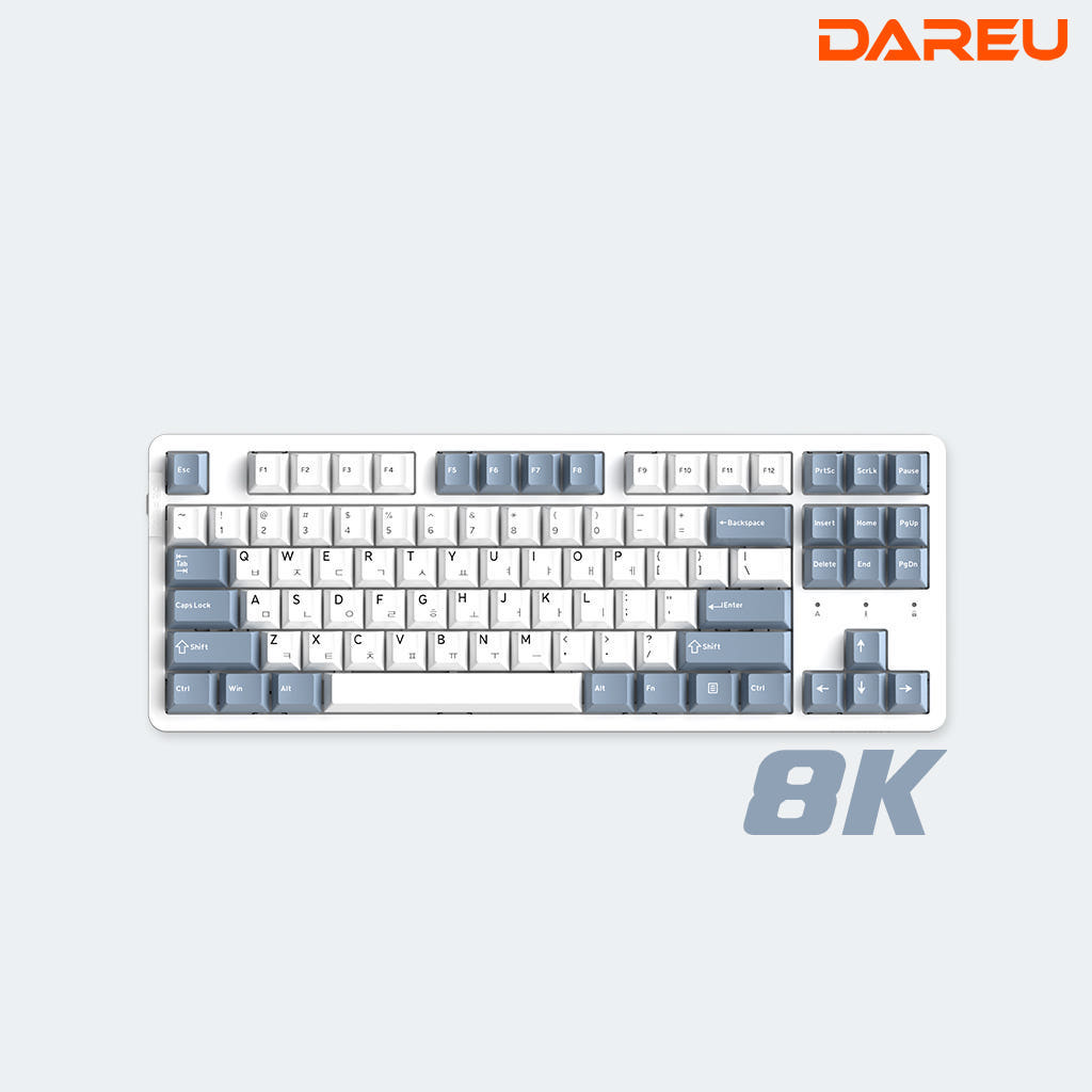 다얼유 EK87 PRO 8K 유선 기계식 게이밍 키보드 화이트, 저소음 마쉬멜로축 - 상품 이미지