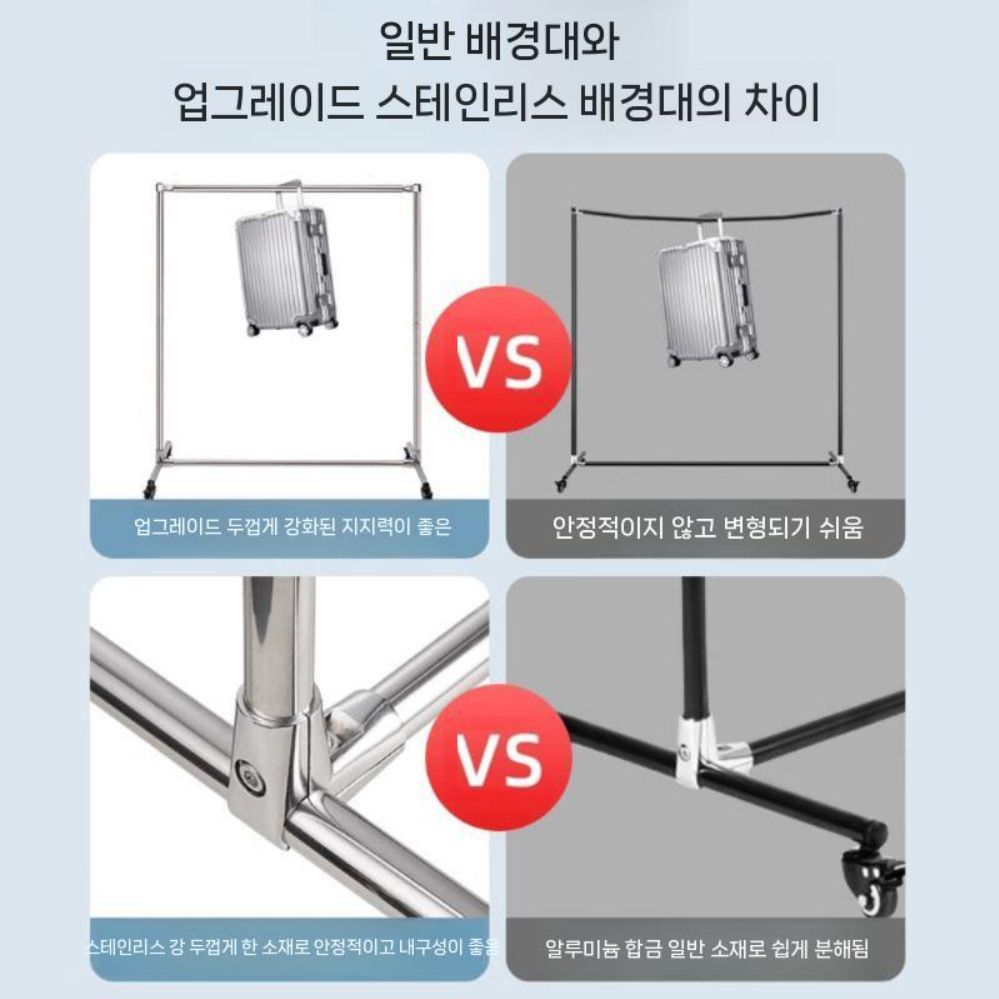 천 촬영용 크로마키 사진관 프레임 이동식 스크린 거치대 스탠드 대형 뒷배경 - 상세 이미지 5