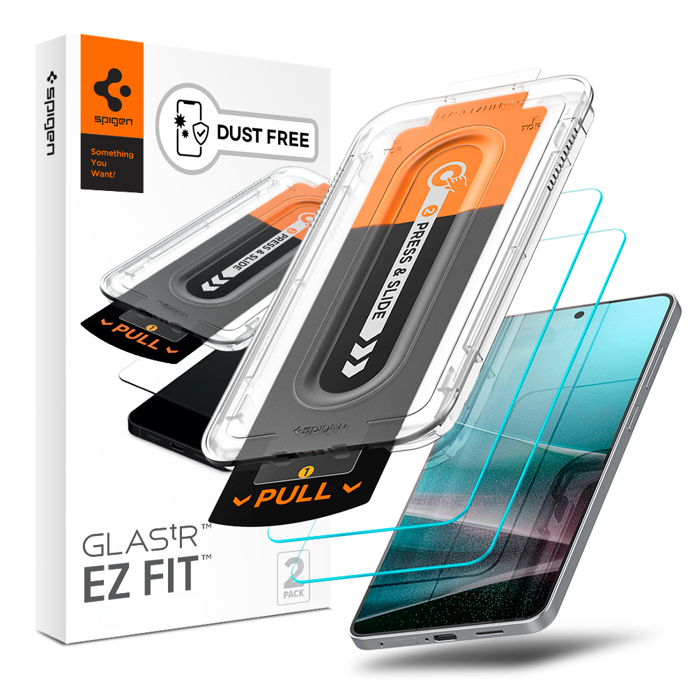 먼지 없는 슈피겐 갤럭시 고투명 강화유리 액정필름 글라스tR 이지핏 갤럭시S25 엣지, 2매입