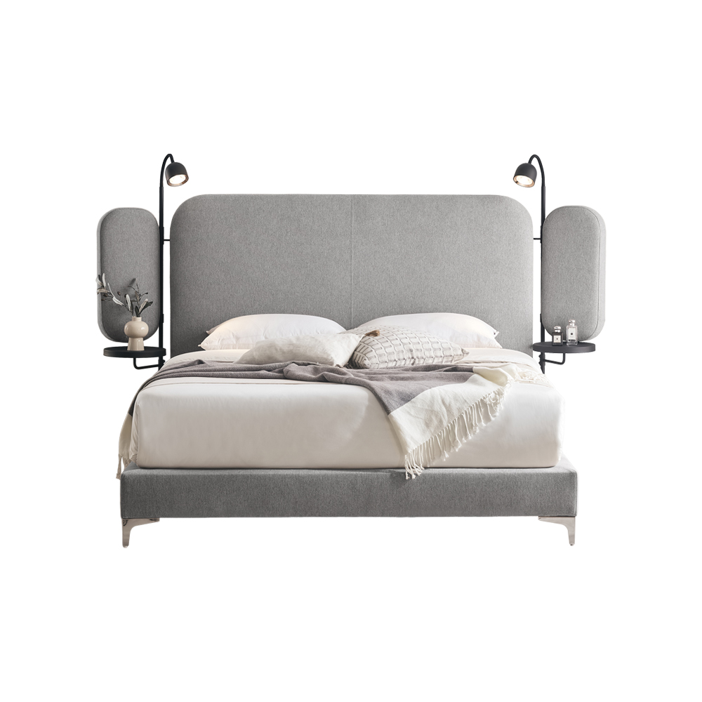 쉐우드가구 클루아 평상형 LED 패브릭 호텔식 침대프레임 SS(슈퍼싱글), 애쉬브라운