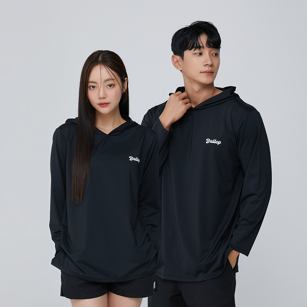 밸롭 임팩트 세미오버 후드티셔츠 블랙 2개 구매 시 추가할인 - 메인 이미지