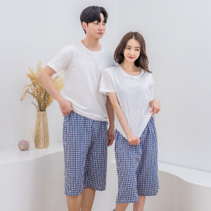 [에이원] 커플잠옷 시어서커 7부 하의 팬츠 파자마 잠옷 바지 착용 후기 | 사이즈/핏 총정리 - 상품 이미지 3