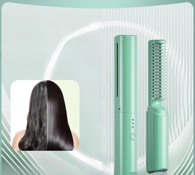 DS 3단계 온도조절 빗 고데기 급속가열 세라믹 코팅 무선 휴대용 매직기