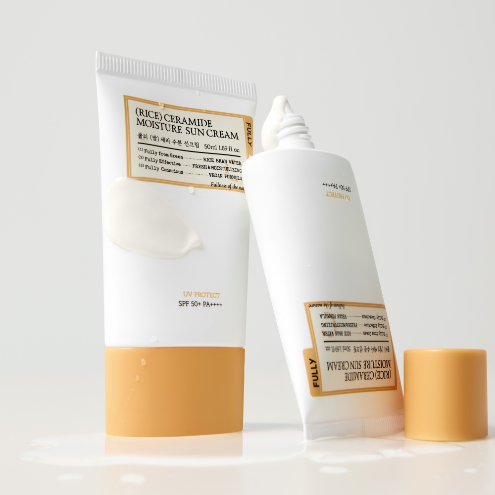 풀리 쌀 세라 수분 선크림 50ml SPF50+ PA++++ 화잘먹 메이크업 지속력 24시간