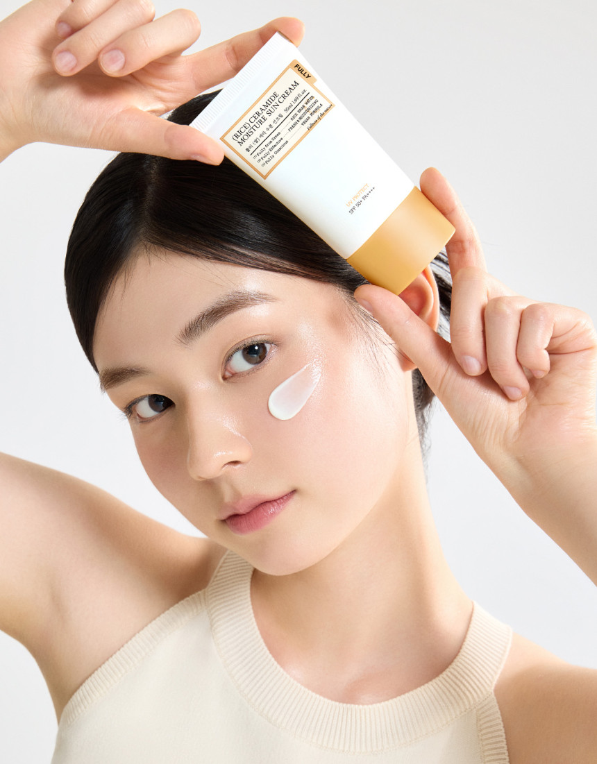 풀리 쌀 세라 수분 선크림 50ml SPF50+ PA++++ 화잘먹 메이크업 지속력 24시간 사진 2