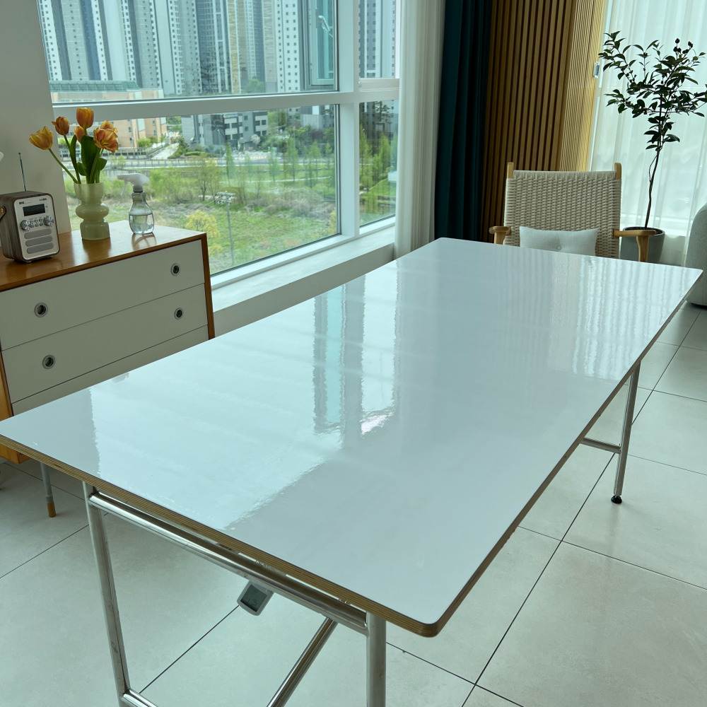 붙이는 투명 식탁 보호필름 테이블 책상 매트 시트 덮개 유리대용 깔개 패드 방수 무광1호