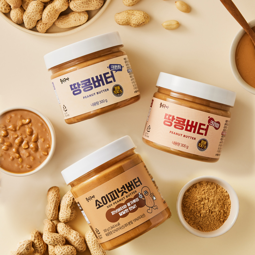 [꿀이구마] 100% 땅콩버터 300g 택 1 (크런치/크리미/소이)