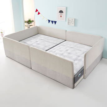 꽃잠 1500 둥지형 패밀리 저상 침대 프레임 싱글+싱글