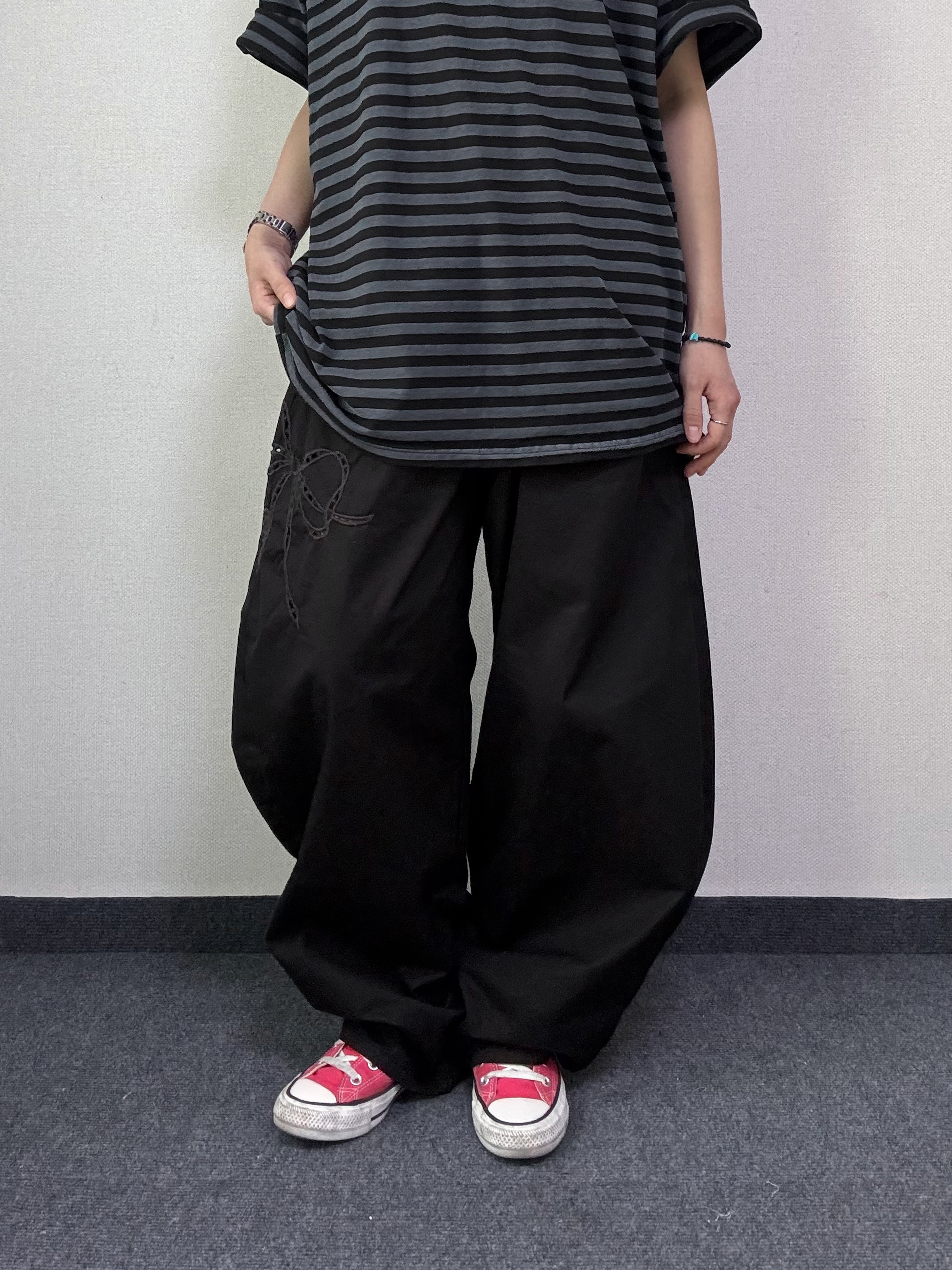 리븐 바이오 펀칭 롱 와이드 팬츠 [2Color] - 상세 이미지 3