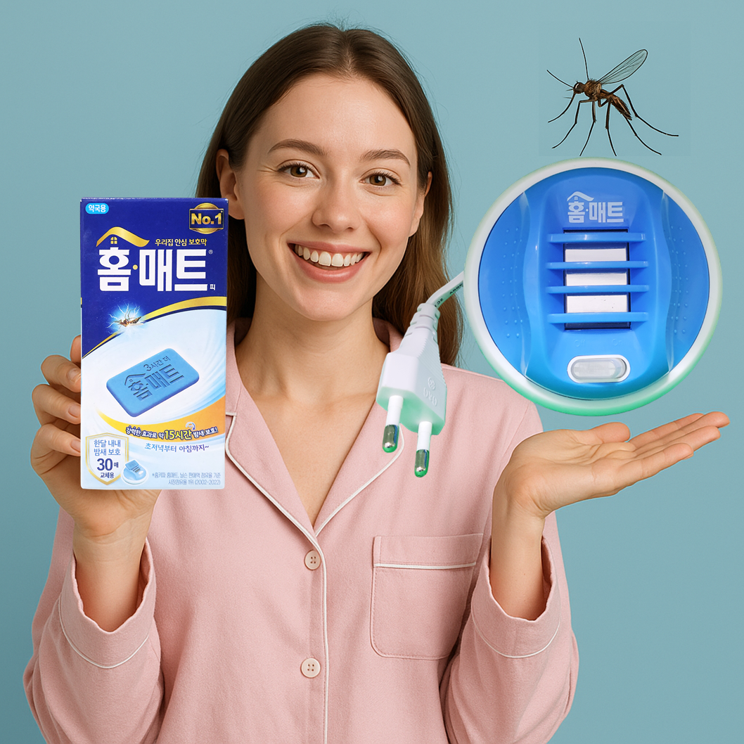 홈매트 모기훈증기 기계+리필 30매 모기퇴치기 모기약