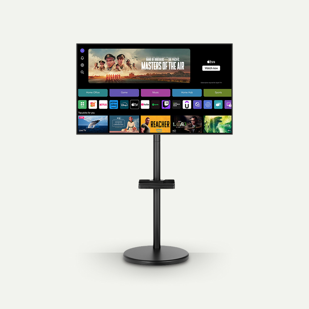 틱툭탁 무빙 스마트 티비 스탠드 블랙 LG 삼성 tv 모니터 호환 삼탠바이미 이동식 거치대 - 상품 이미지