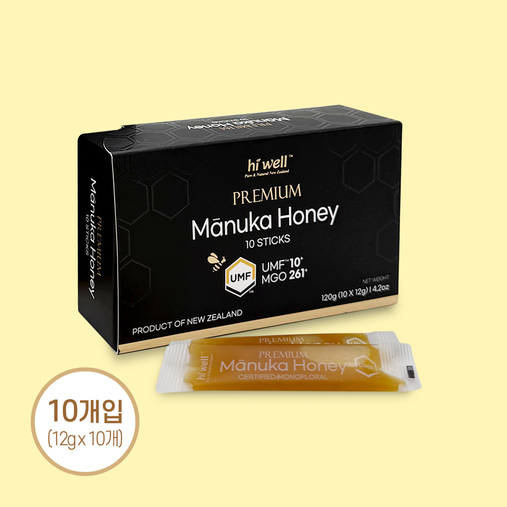 하이웰 뉴질랜드 마누카꿀 스틱 UMF10+ 1박스 (12g x 10포) MGO261+