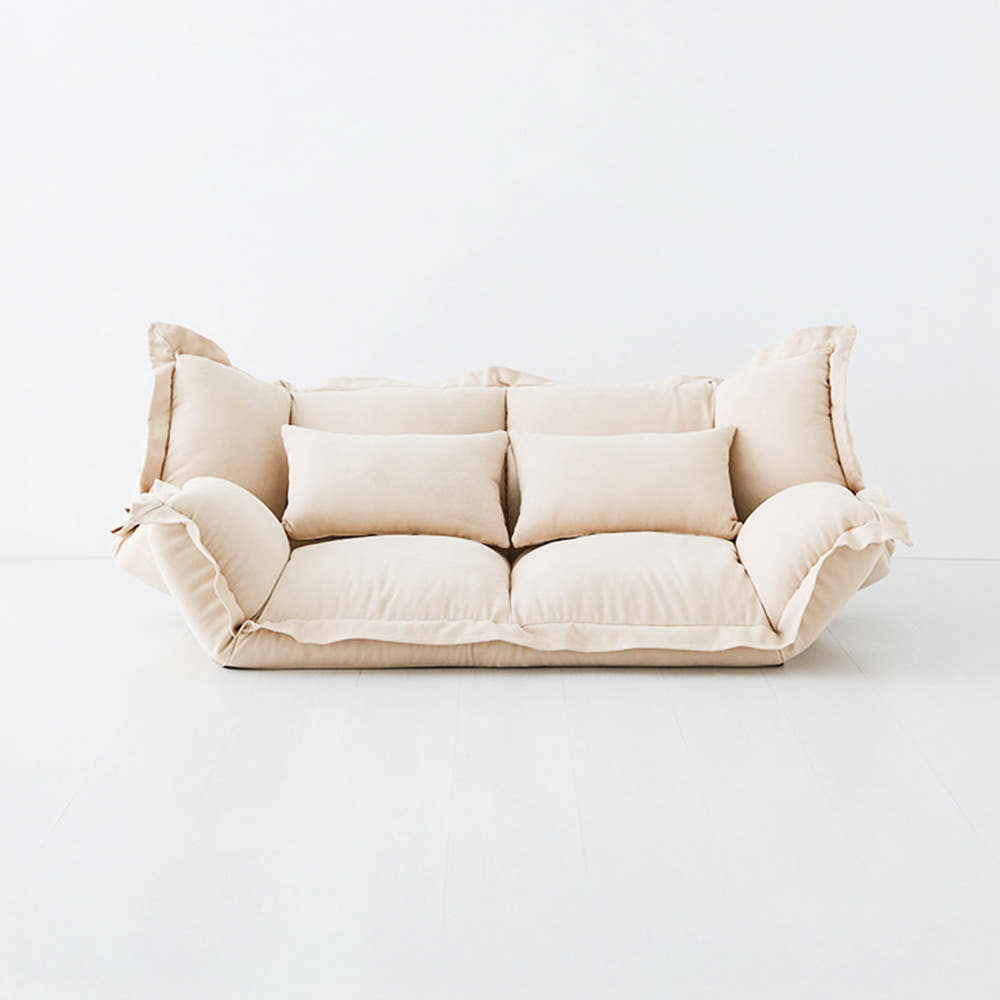 앰보 2인 좌식소파 D형 스툴미포함, 베이지 9721.6864, 2인용