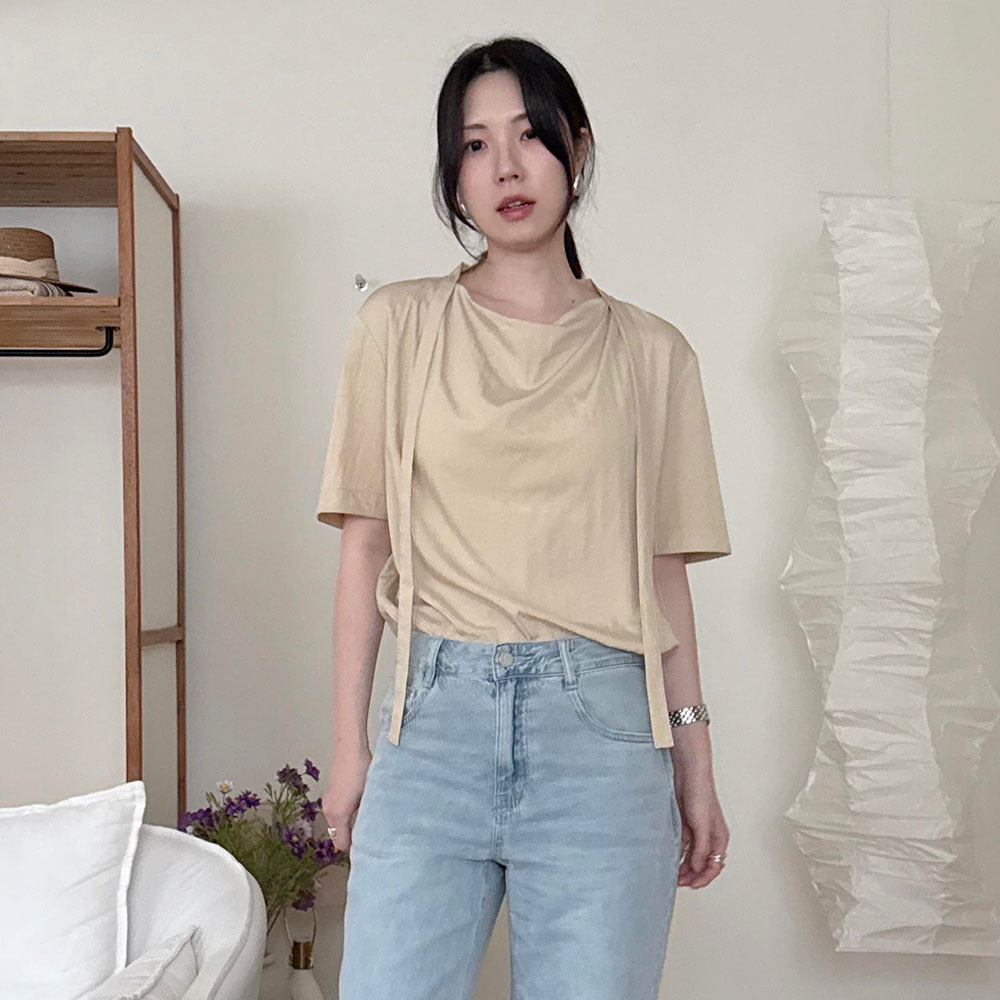 [슈퍼특가][온앤온] 드레이프넥 타이 블라우스 NEW5MB307