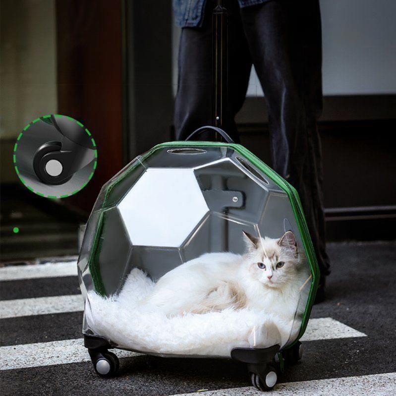 고양이이동장 휴대용 강아지캐리어 애완동물 케이지 투명 외출용 캣 트롤리 고양이 12.5kg 강아지 8kg 이내 - 상세 이미지 3