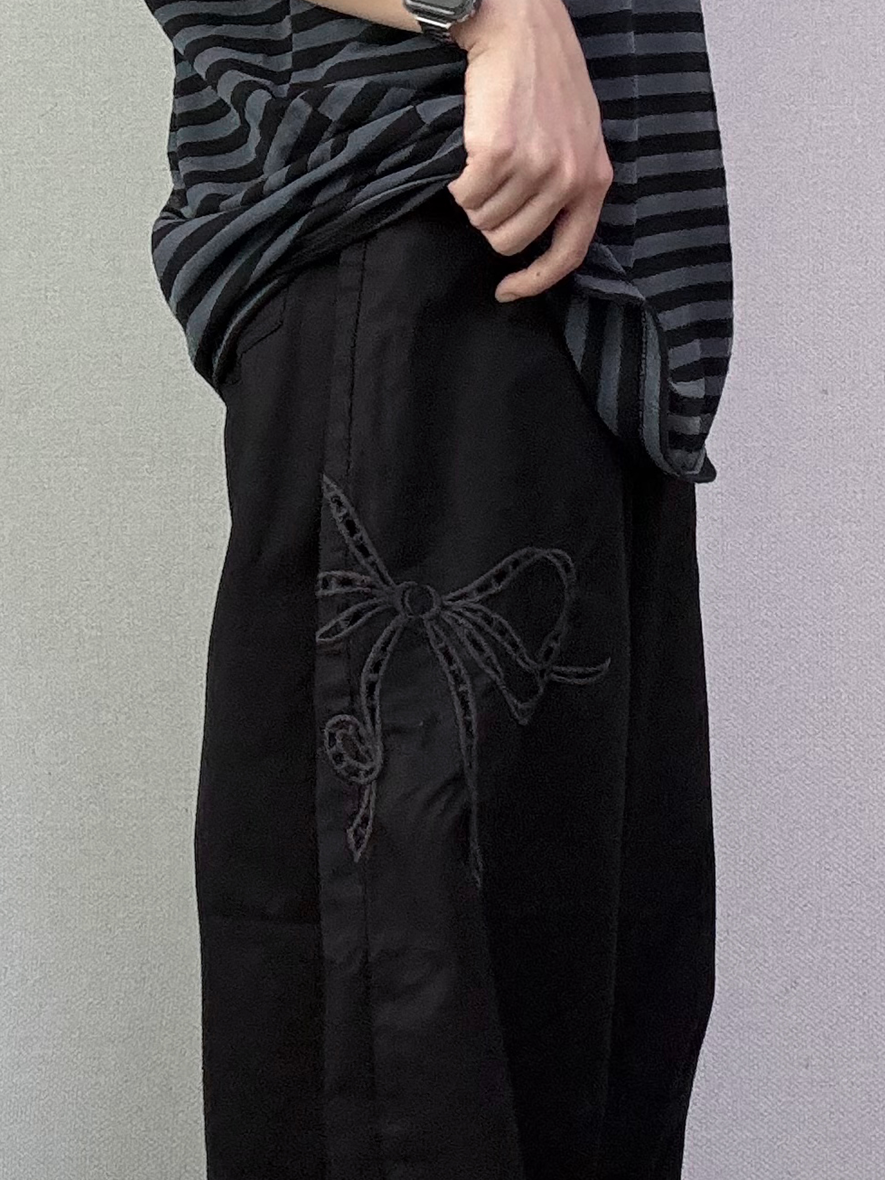 리븐 바이오 펀칭 롱 와이드 팬츠 [2Color] - 상세 이미지 2