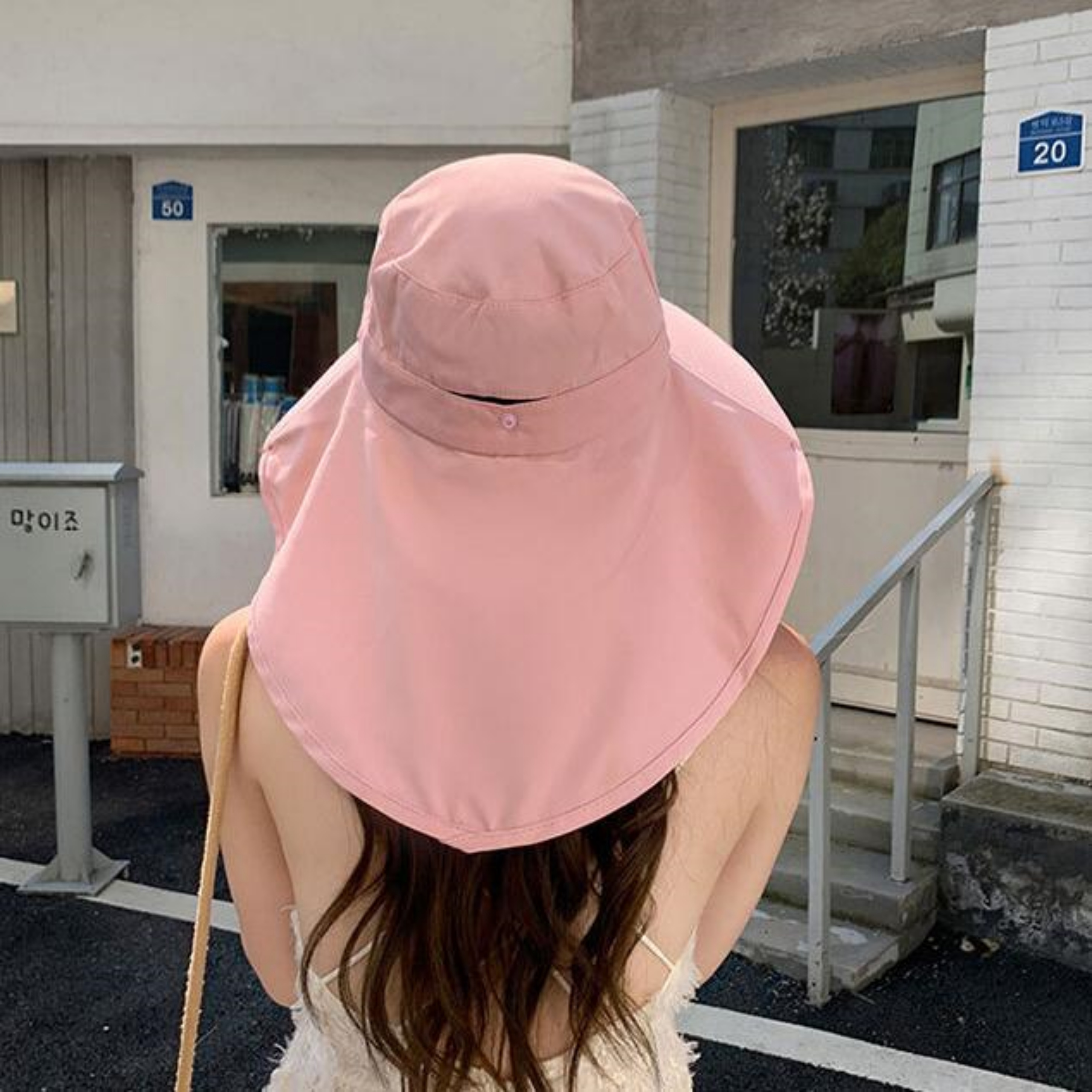 일할때쓰는모자 뒷목가리는모자 밭일 텃밭 가드닝 자외선 차단 - 상품 이미지