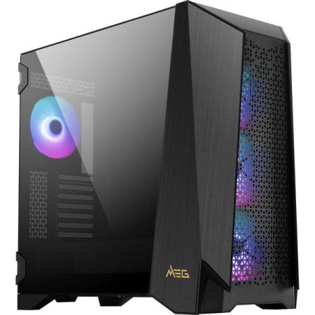 [해외]MSI MEG Prospect 700R 미드 타워 ATX 케이스(USB 3.0 2개, 타입-C 커넥터 1개, 140mm A-RGB 팬 4개 포함, 블랙, RGB)