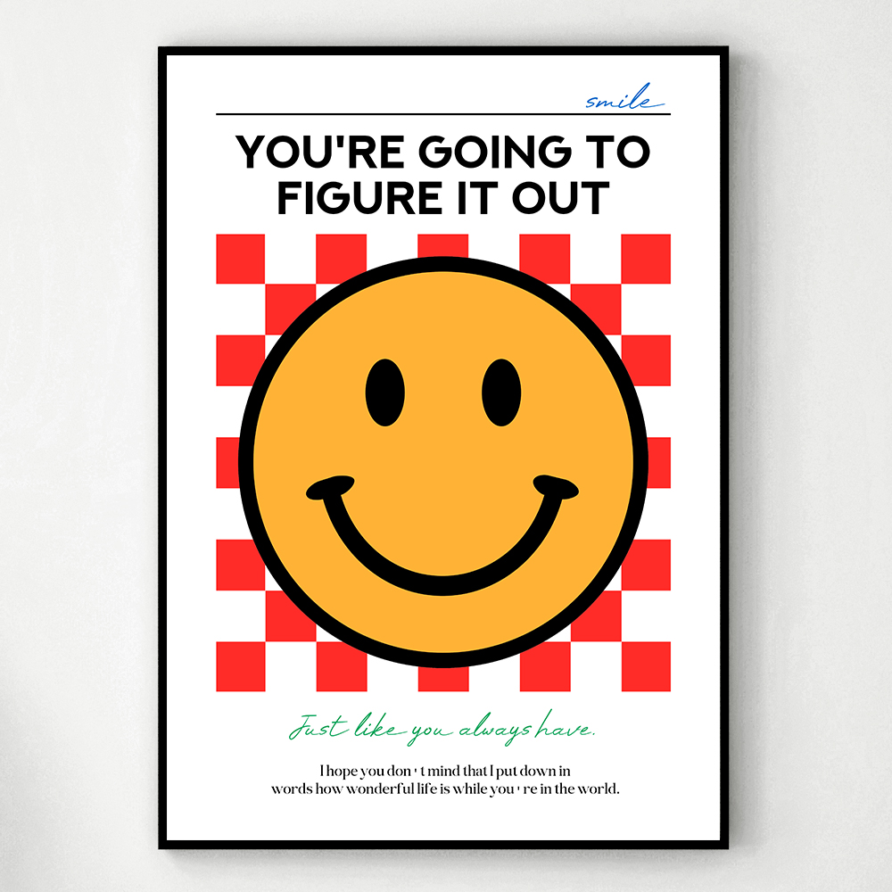 스마일 행복을 주는 인테리어 그림 액자 F A4