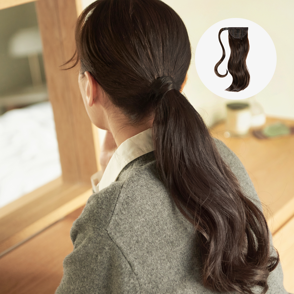 포니테일 묶음머리 뒷머리 루즈펌 웨이브 내츄럴 데이지 - 상품 이미지