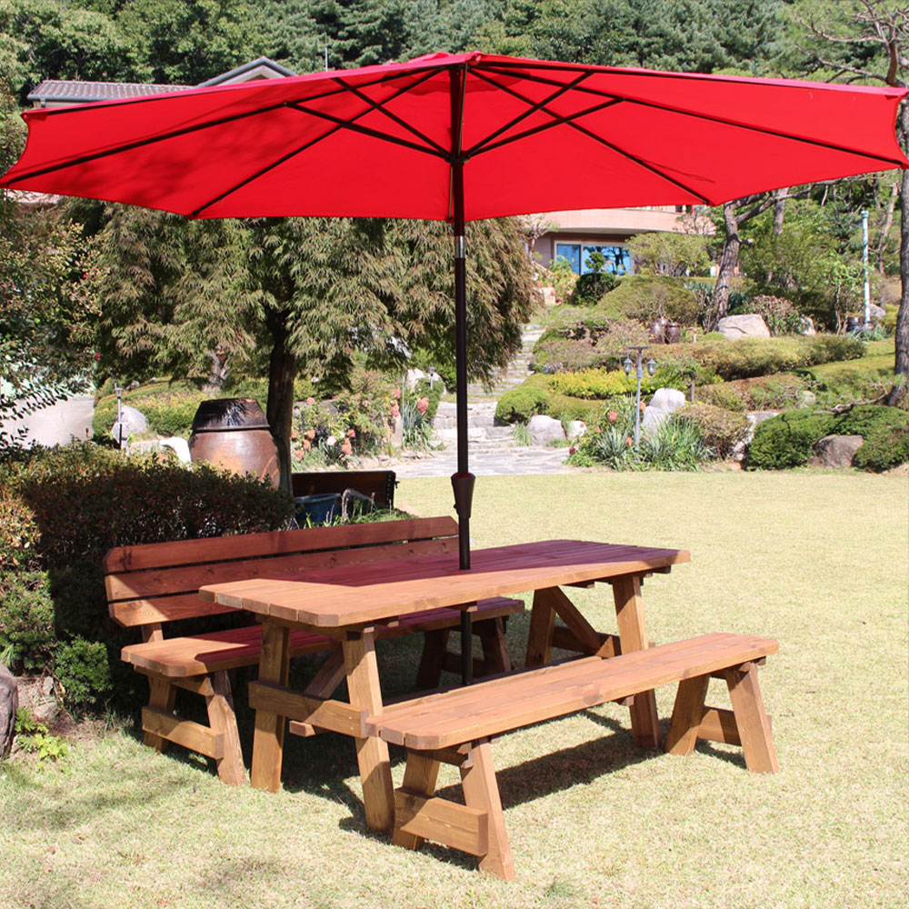 야외테이블세트 피크닉야외용 테라스편의점 정원 4인 분리형 도토리