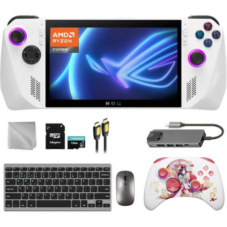 [해외]ASUS ROG, 2TB 게이밍 핸드헬드 7인치 터치스크린 120Hz FHD 1080p AMD 라이젠 Z1 익스트림 프로세서, 투로 무선 프로 컨트롤러, 허브, 128GB