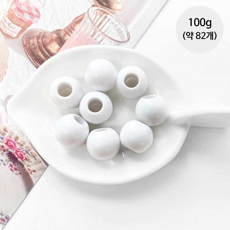 (100g) 14mm 구멍큰 구슬 컬러 구슬비즈 컬러구슬 - 상품 이미지