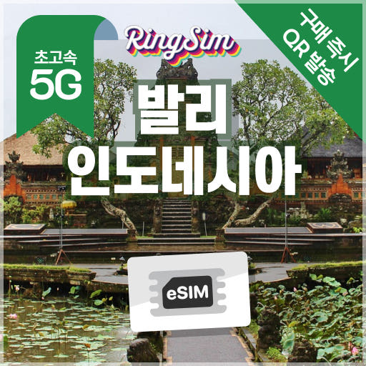 링심 인도네시아 이심 5G 데이터 무제한 발리 자카르타 esim 1일