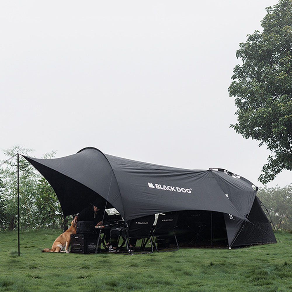 블랙독 원터치 텐트 지니쉘터 연장 타프 그늘막 블랙코팅 피크닉 낚시 비치