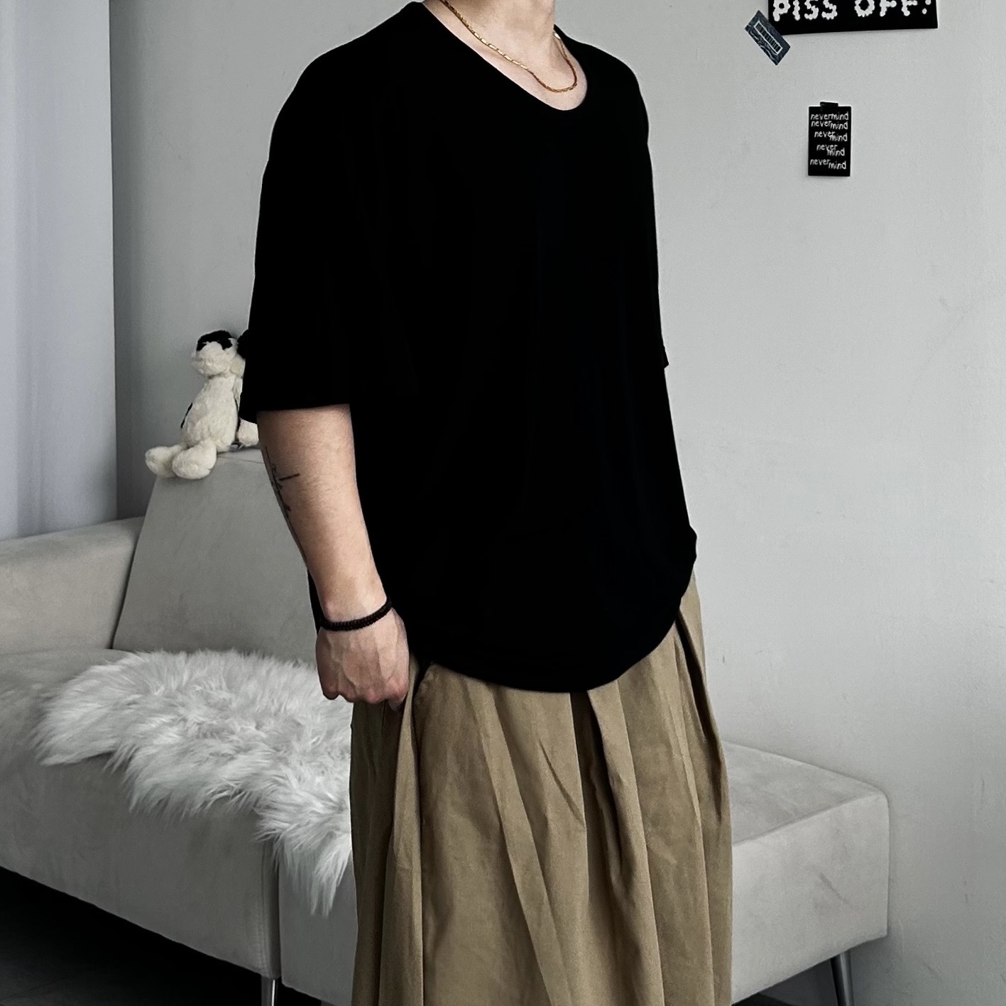 남자유넥반팔 어깨넓어보이는반팔 헬창옷 헬스오버핏 이미지 6