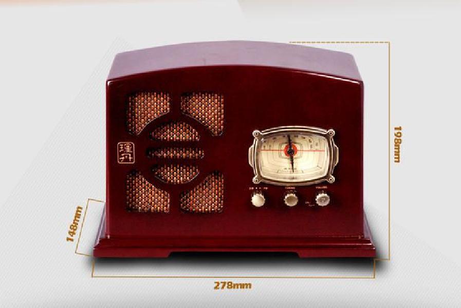 레트로 블루투스 FM 라디오 스피커 무선 소품 우드인테리어 복고풍 - 상세 이미지 4