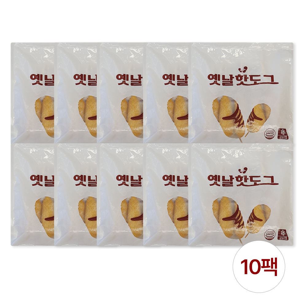 델리 옛날핫도그 휴게소핫도그 업소용대용량 PC방메뉴 학원행사 1박스 소시지탱글, 450g, 10개 - 상품 이미지