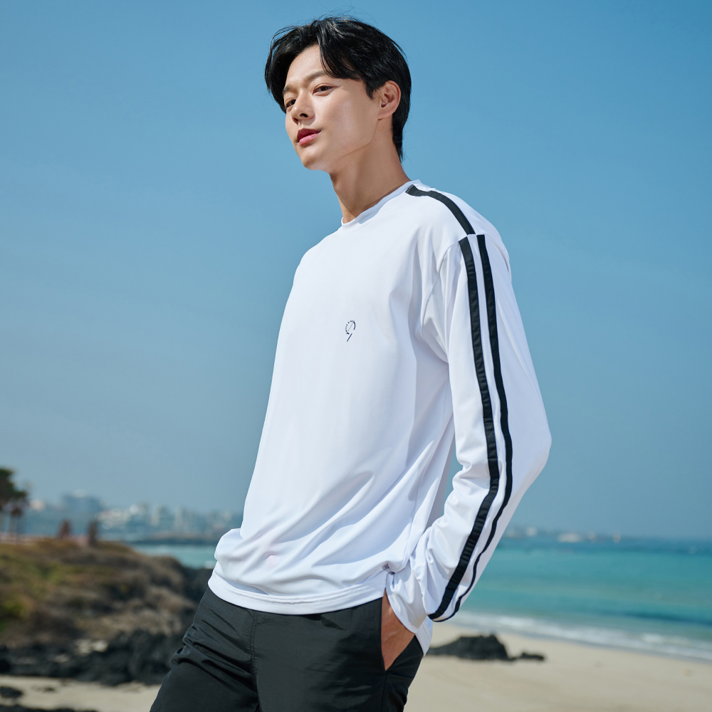 위크나인 수영복 남녀공용 상의 워터파크 물놀이 긴팔 루즈핏 래쉬가드 하이브 - 상품 이미지