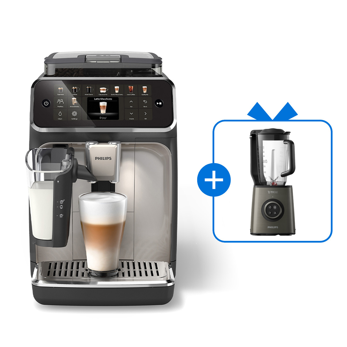 필립스 라떼고 5500 전자동 에스프레소 머신 EP5547/93 + 초고속 믹서기 